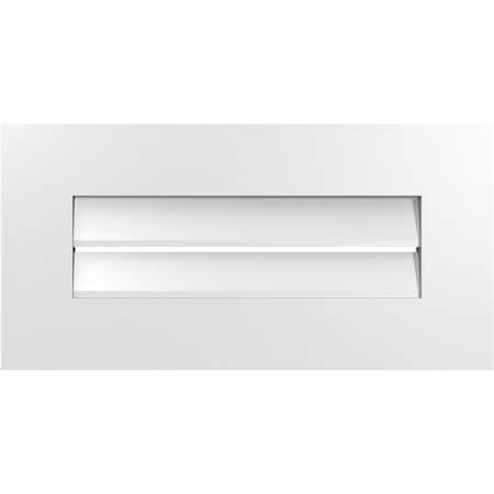 Ekena Millwork Vertical Surface Mount PVC Gable Vent: Functional, w/ 3-1/2"W x 1"P Standard Frame, 24"W x 12"H GVPVE24X1201SF